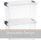 Superio Clear Storage Box with Lid, Plastic Container Bins for Organizing, Stackable Crates, BPA Free, Non Toxic, Odor Free, Organizers for Home, Office, School, and Dorm